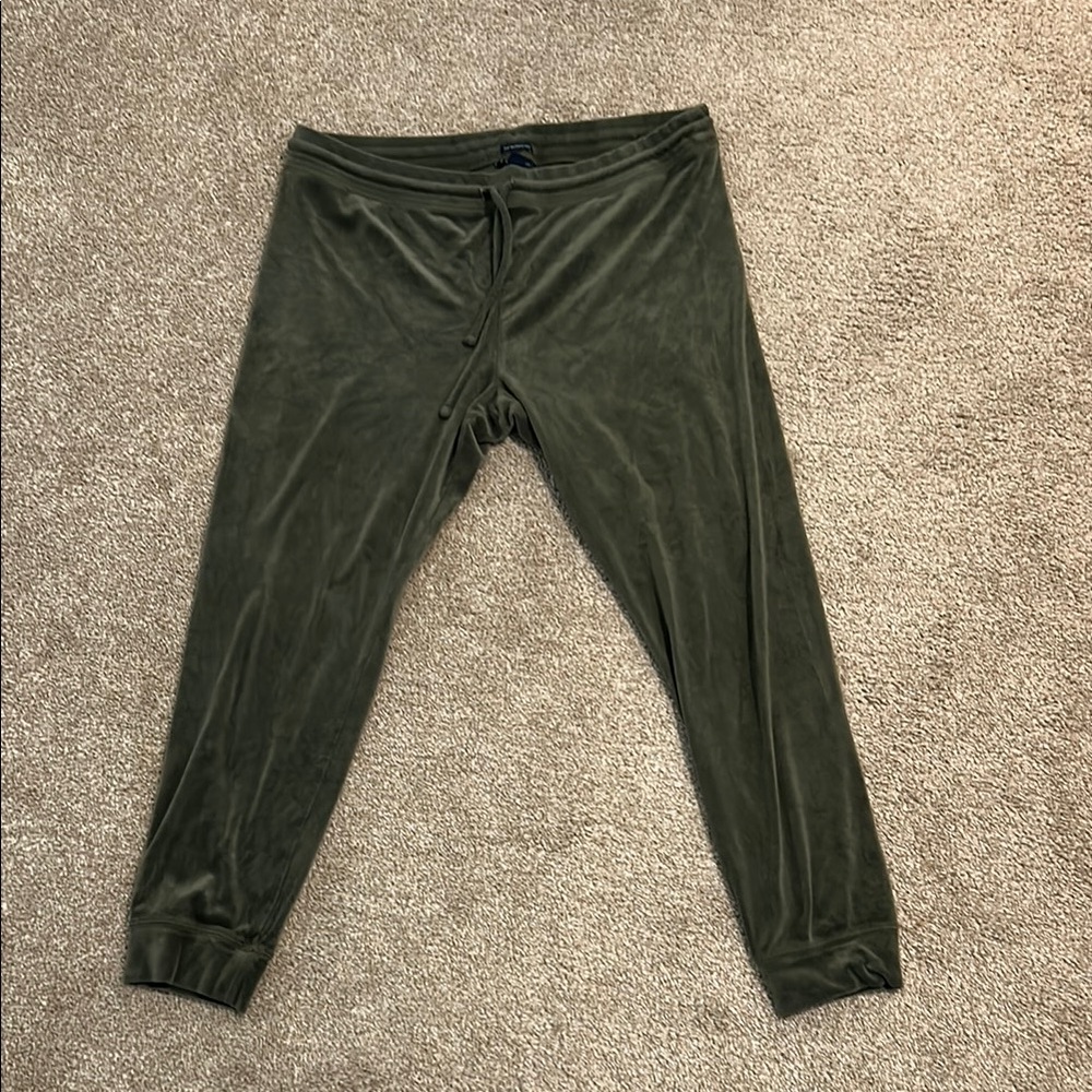 American Eagle Green Track Pants with Elastic Cuffs